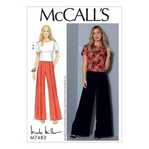 McCALL'S M7483 Wide Leg‎ Pants Sewing Pattern Sizes 6-14